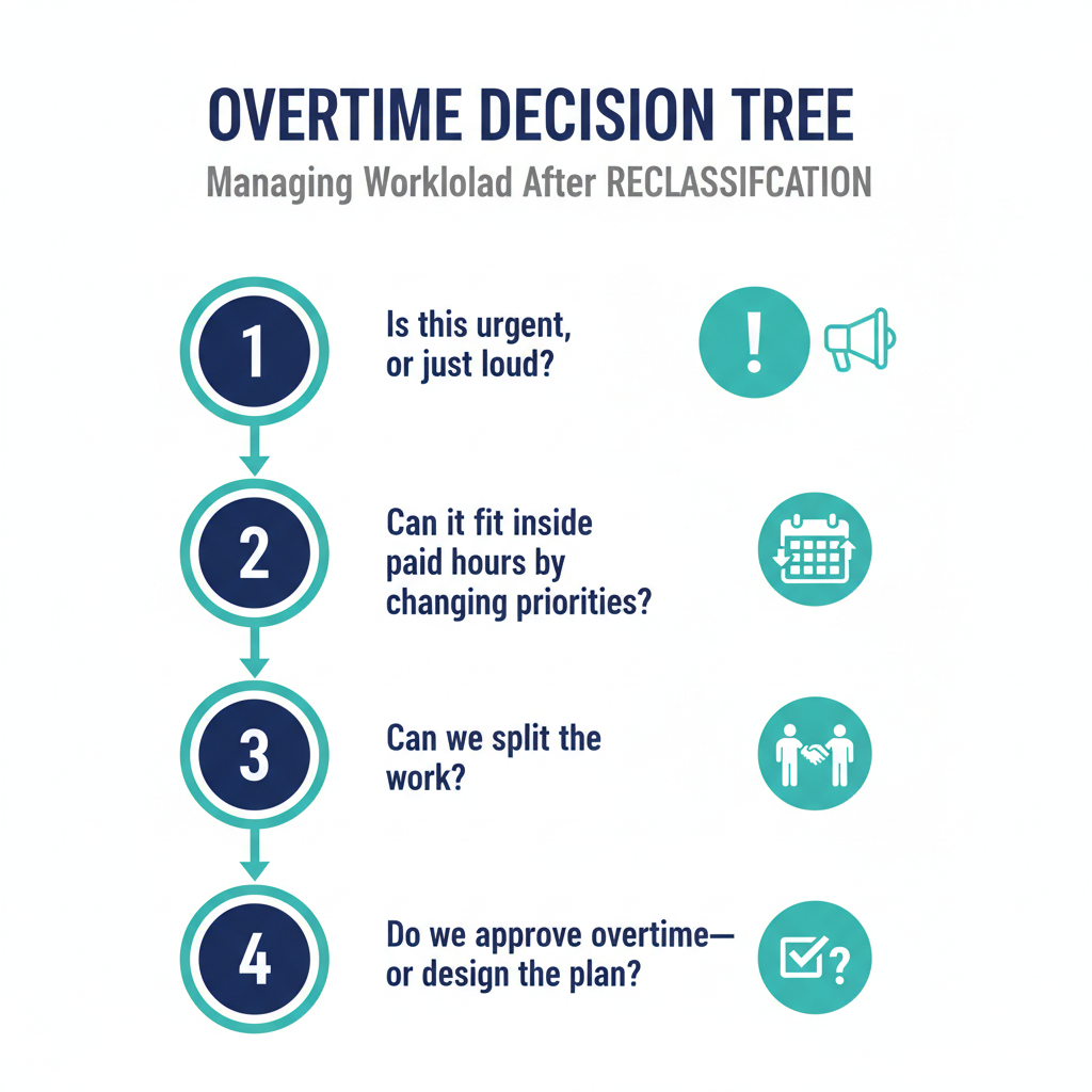 Overtime decision tree for managers with reclassified California employees