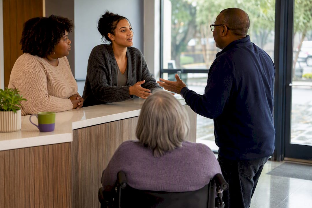 Staff practicing a calm customer complaint response